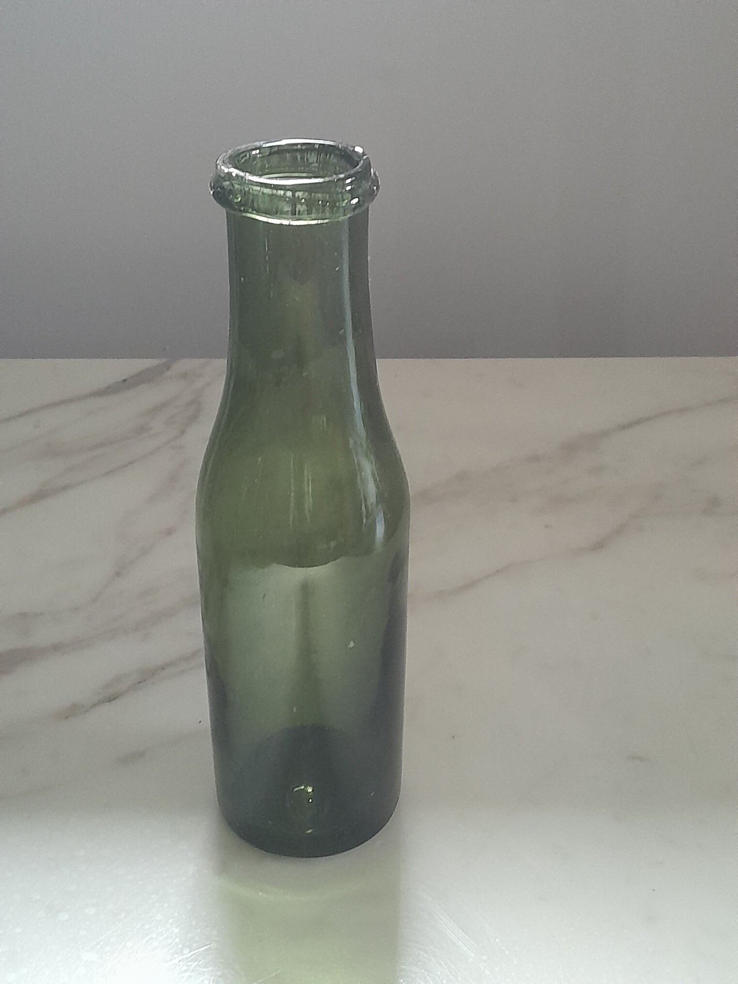 Vintage Smoke Green Glass French Harricot Bottle