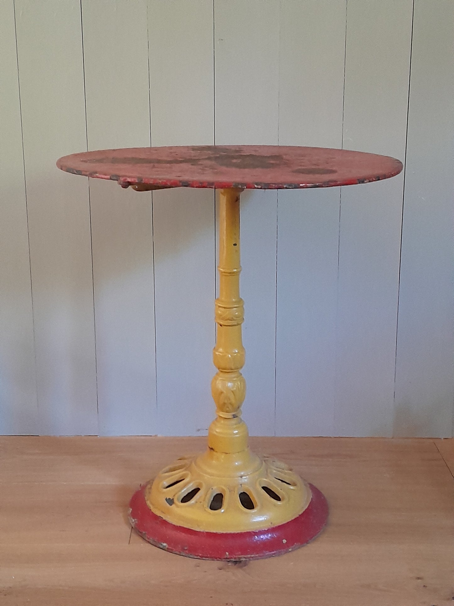 USEd 75 Yellow & Pink Vintage French Bistro Table