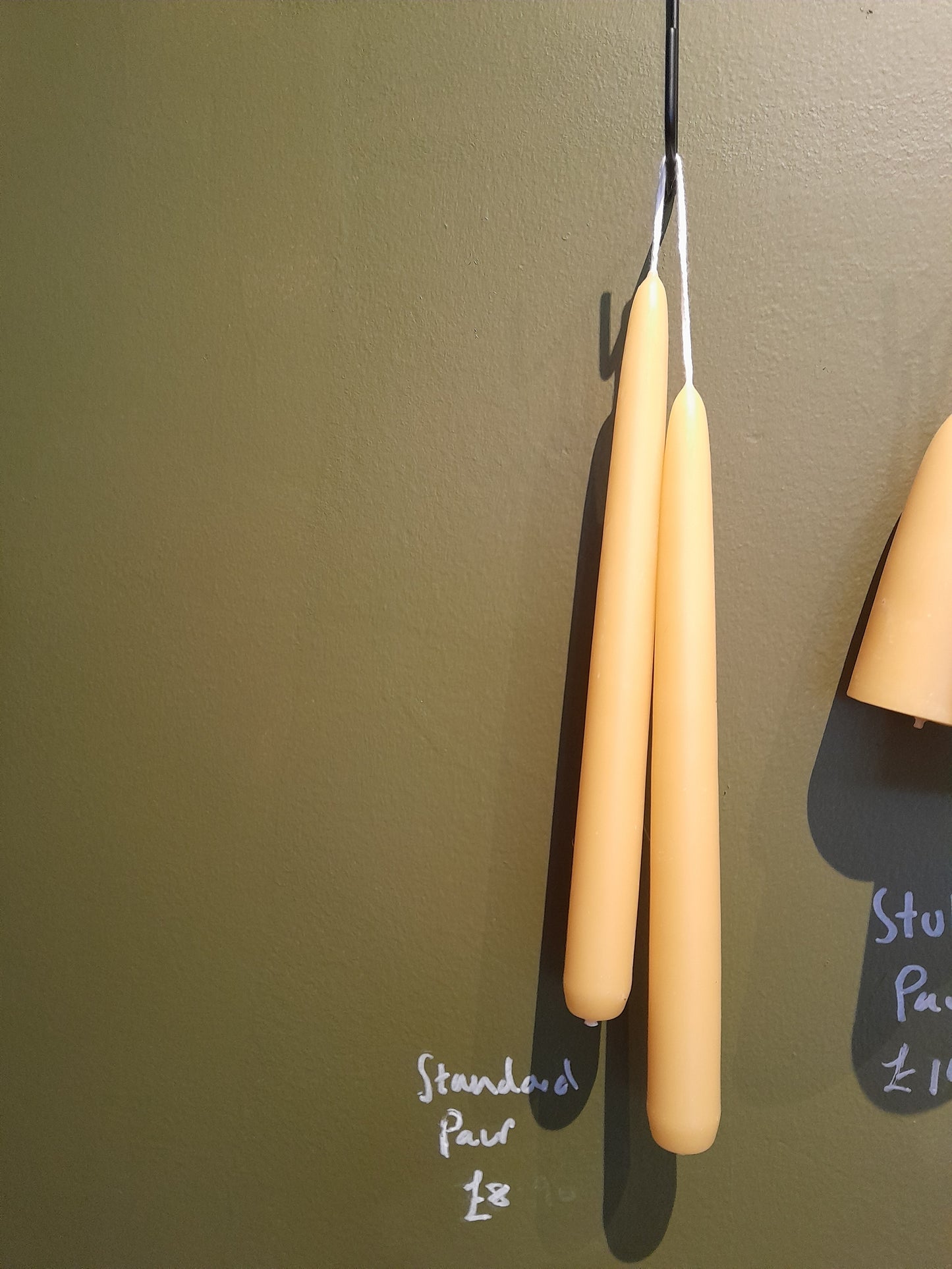 Beeswax (UK) Candles. Standard. (Pair)