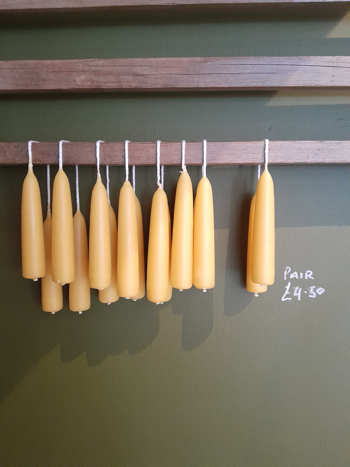 Beeswax (UK) Candles. Stubby (Pair)