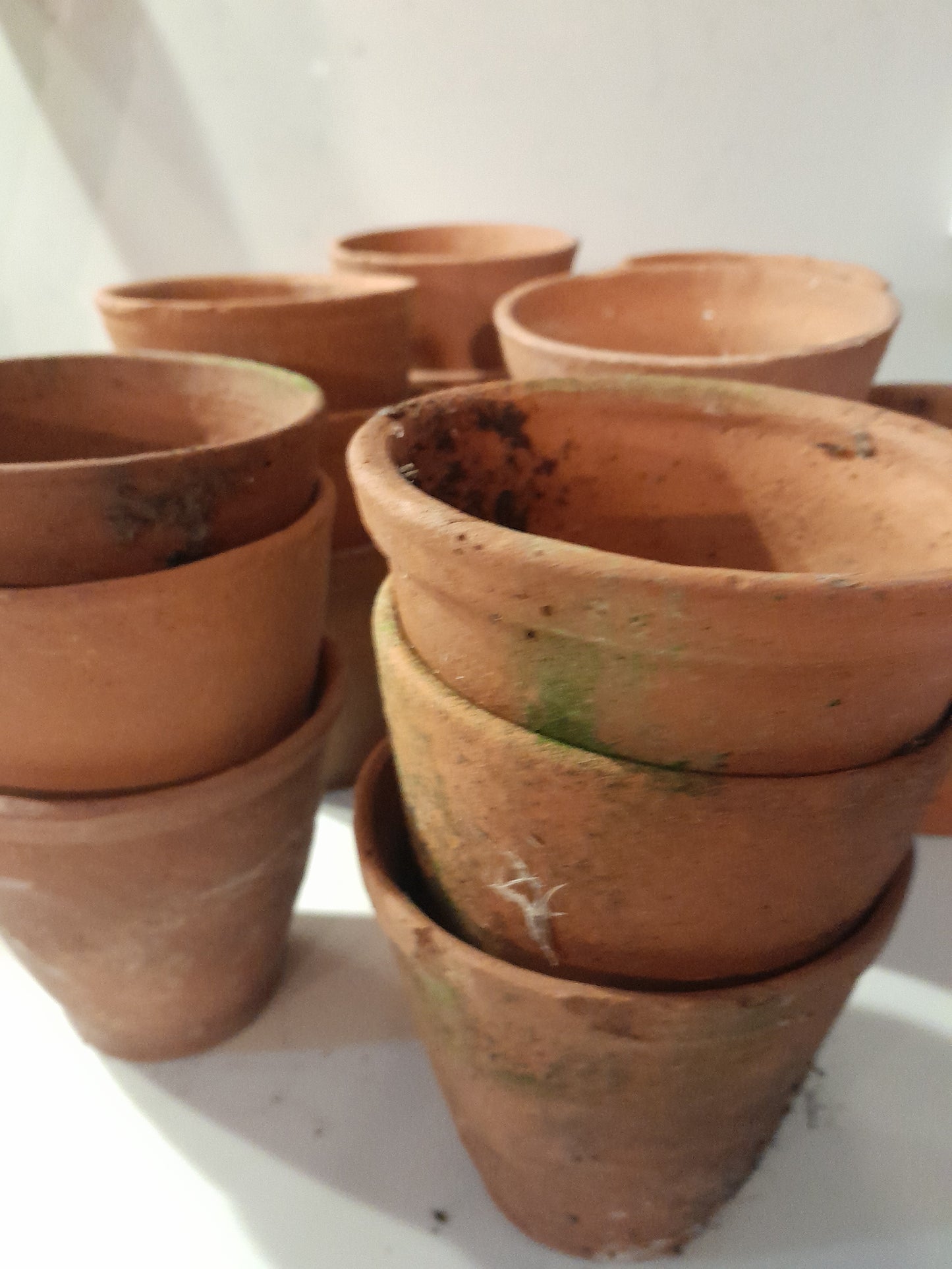 USEd 173 Sussex clay garden pots approx 4 diam x 4"H 19th C
