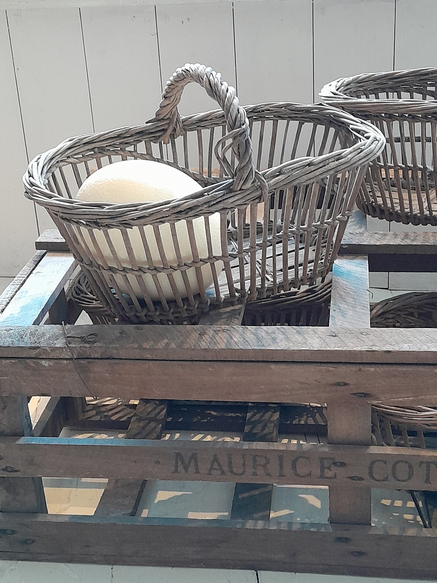 USEd 418a Antique Maurice Cottin Paris Egg Collection Basket c 1910 - 1 basket