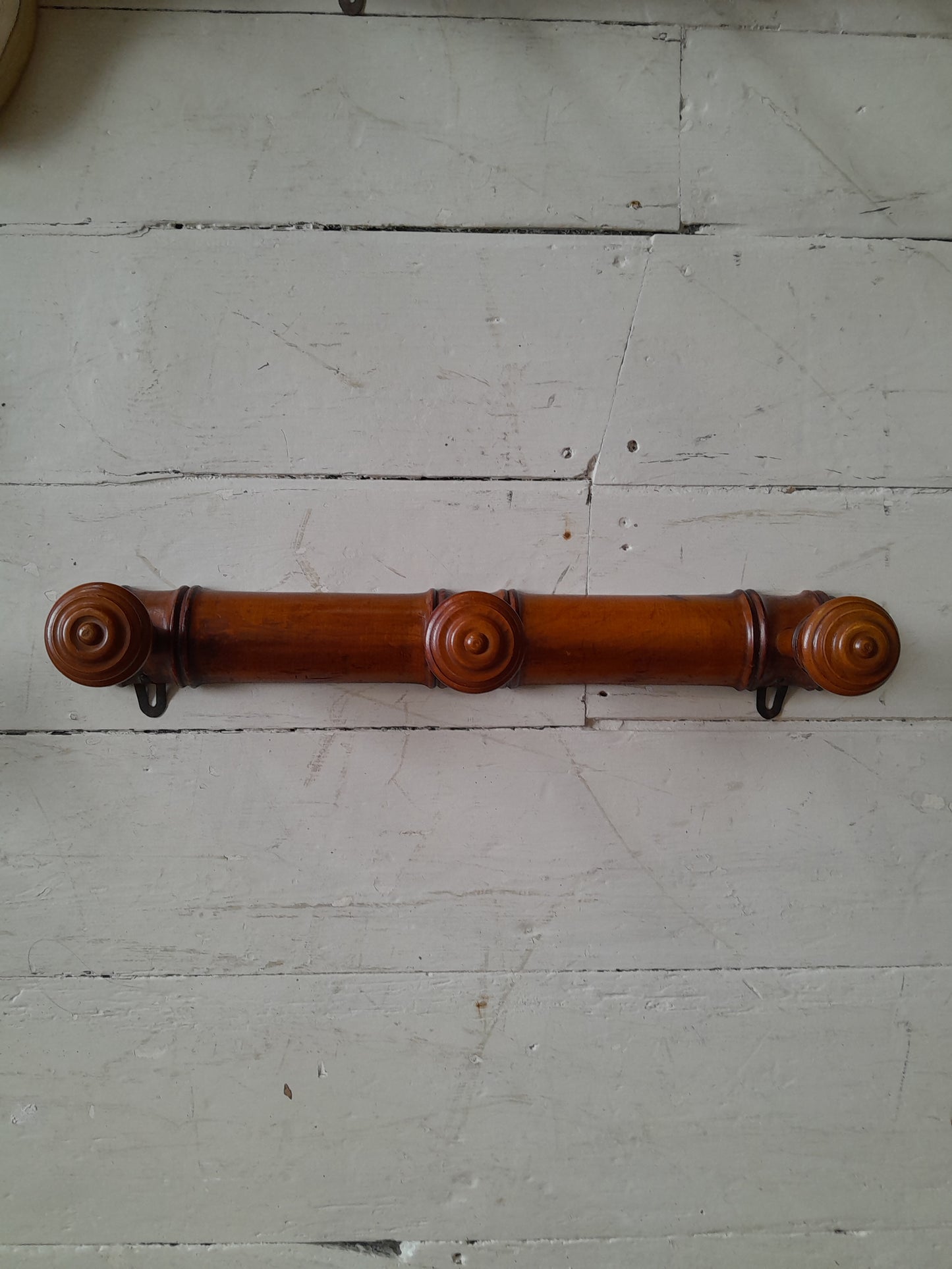 Antique Faux Bamboo Wooden Peg C 1900 French - 3 peg