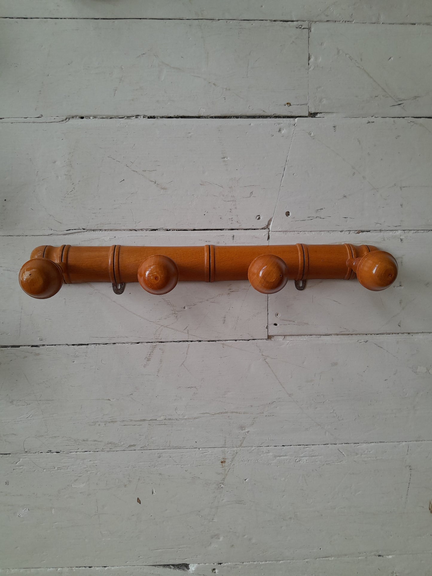 Antique Faux Bamboo Wooden Peg C 1900 French - 4 peg