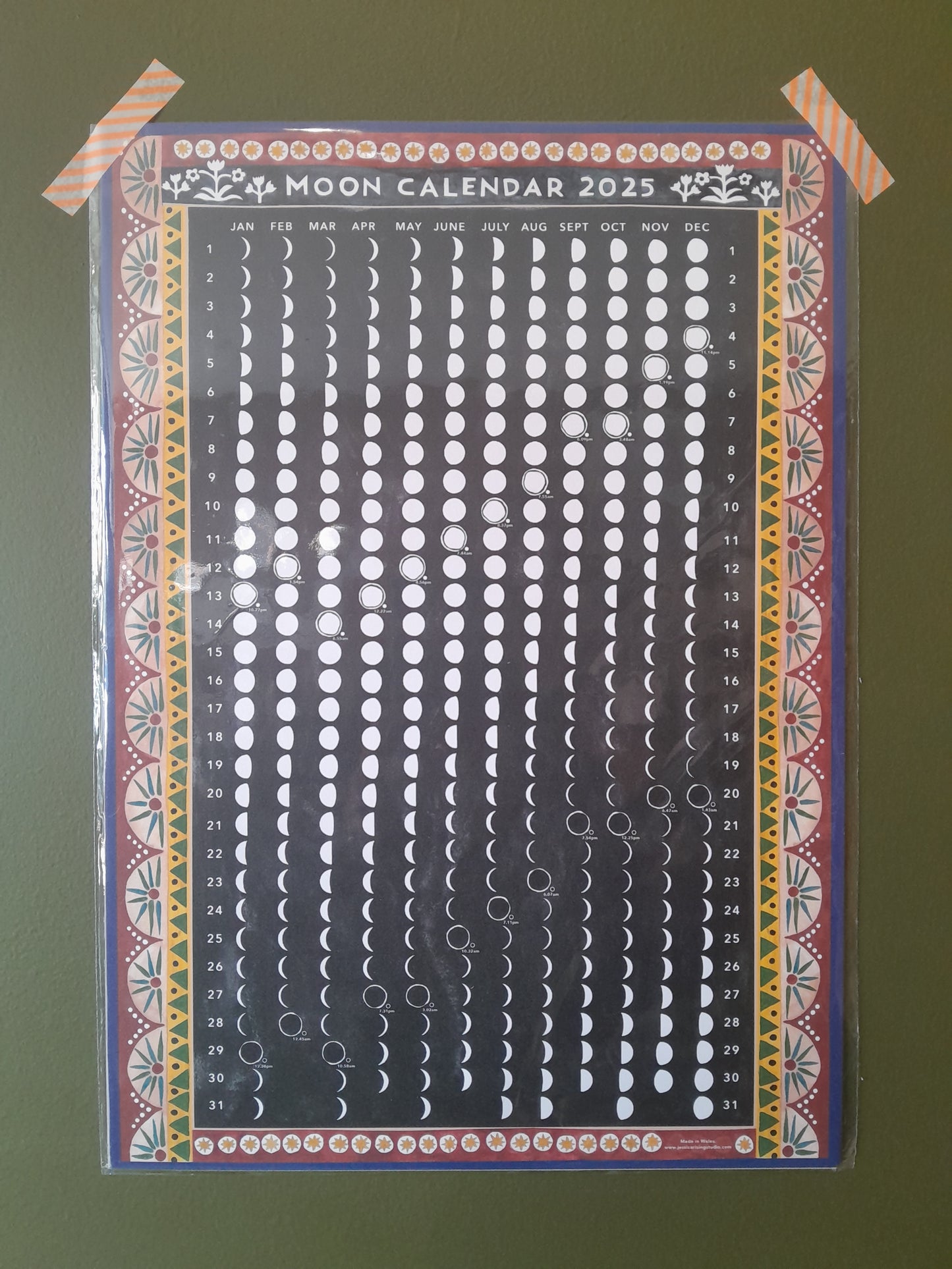 Moon Calendar 2025 A3. Jessica Rising