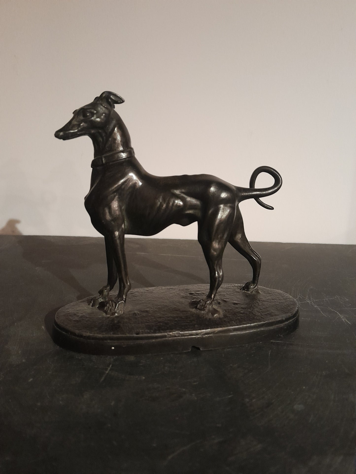 USEd 262 19th C Spelter Greyhound