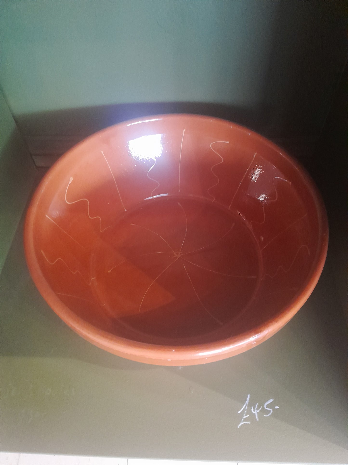 USEd 197 Terracotta Portuguese Bowl 16" diameter