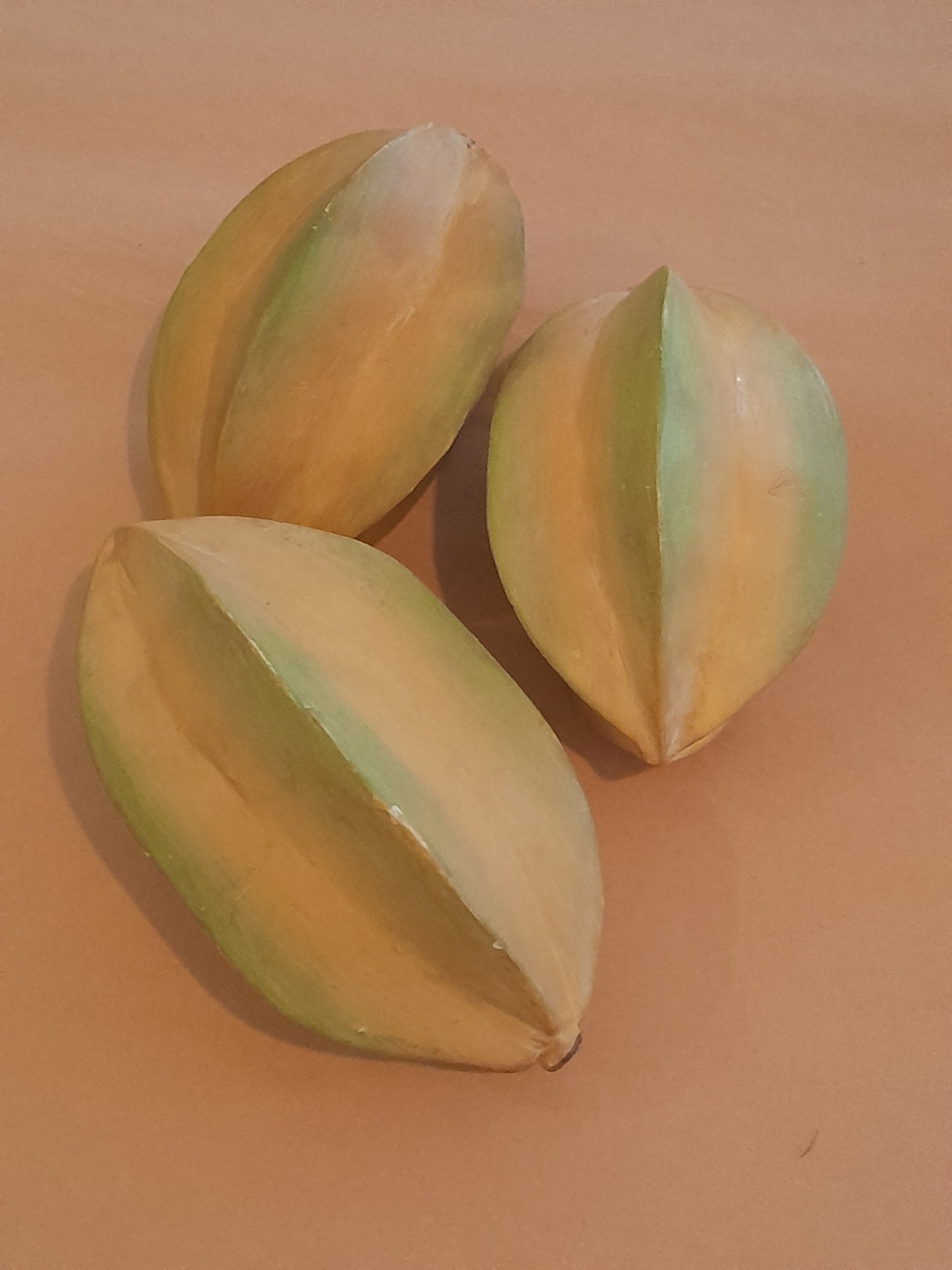 USEd 6e Wooden Starfruit, hand painted x 3