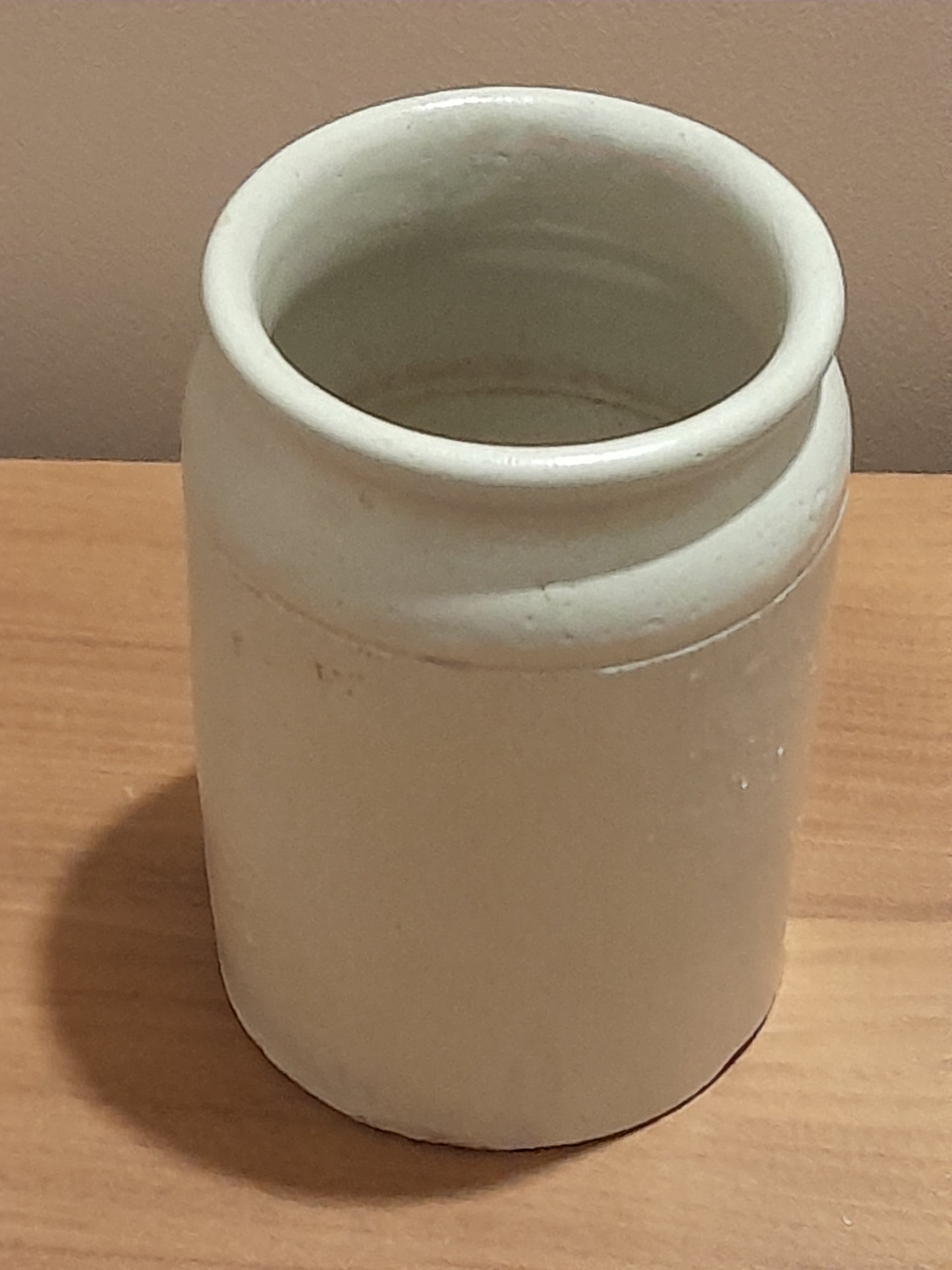 USEd 305 Vintage (1890) White Stoneware Jar no lid