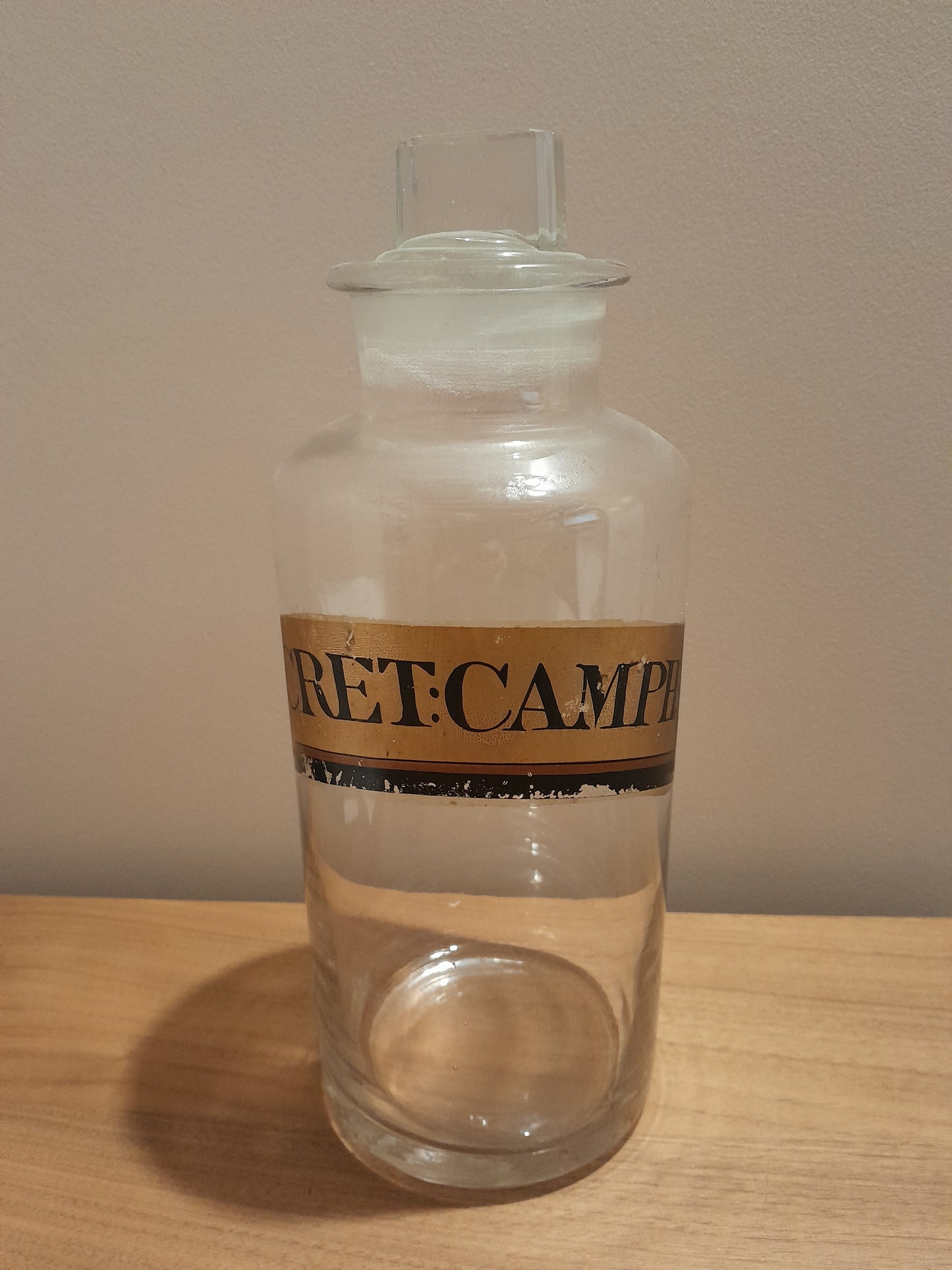 USEd 284 Vintage Apothecary Bottle Large - Cret:Camph