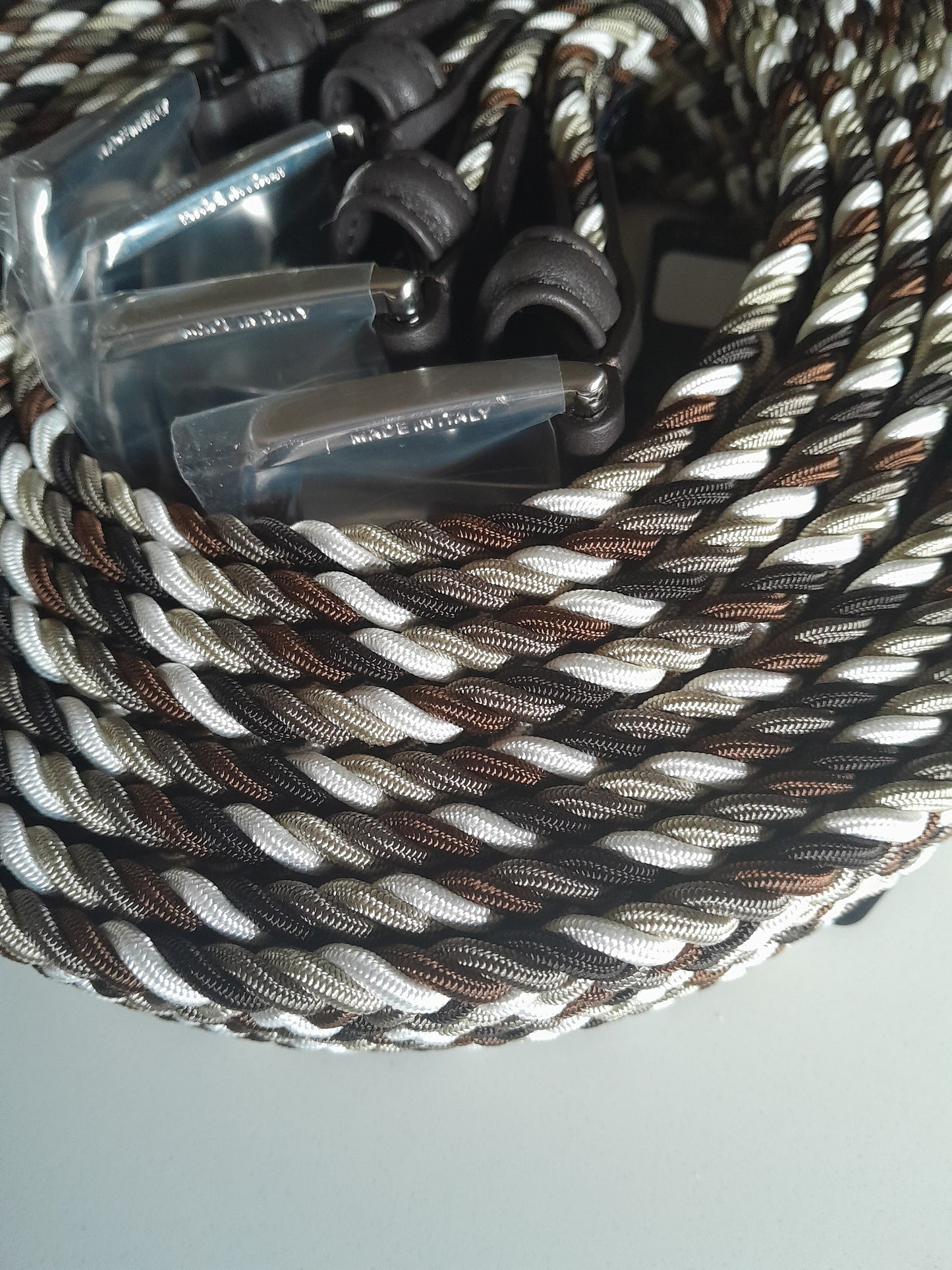 Anderson's CLASSIC MULTI COLOUR ELASTIC WOVEN BELT Brown/Tan/Sage/CREAM