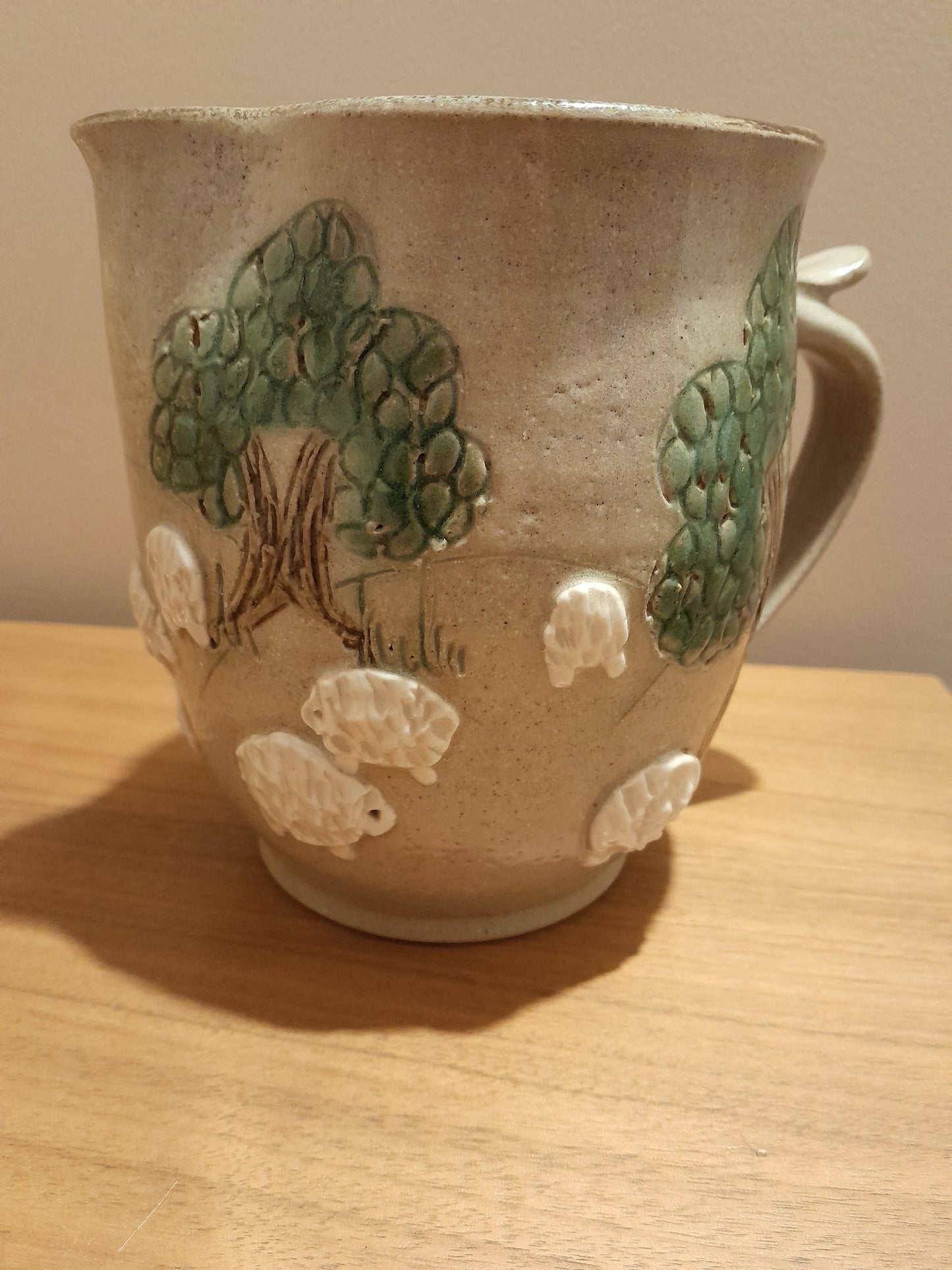 USEd 328 Vintage Studio Jug. Sheep and Trees