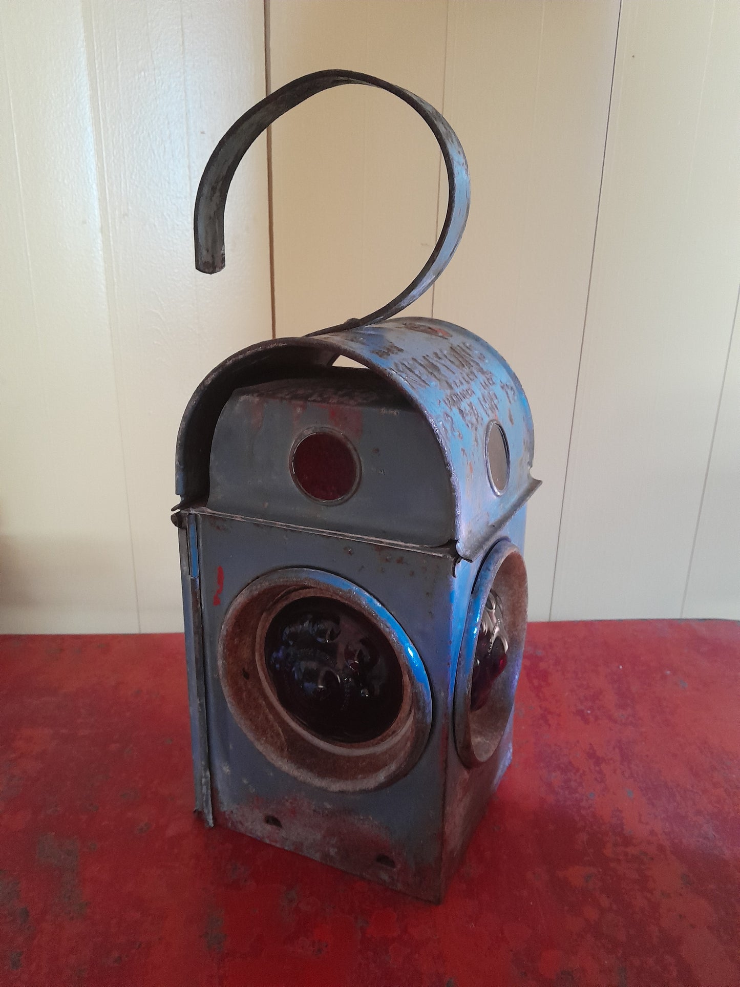 USEd 347 Kenyon Workmans Road Lamp, C 1950-60 Blue