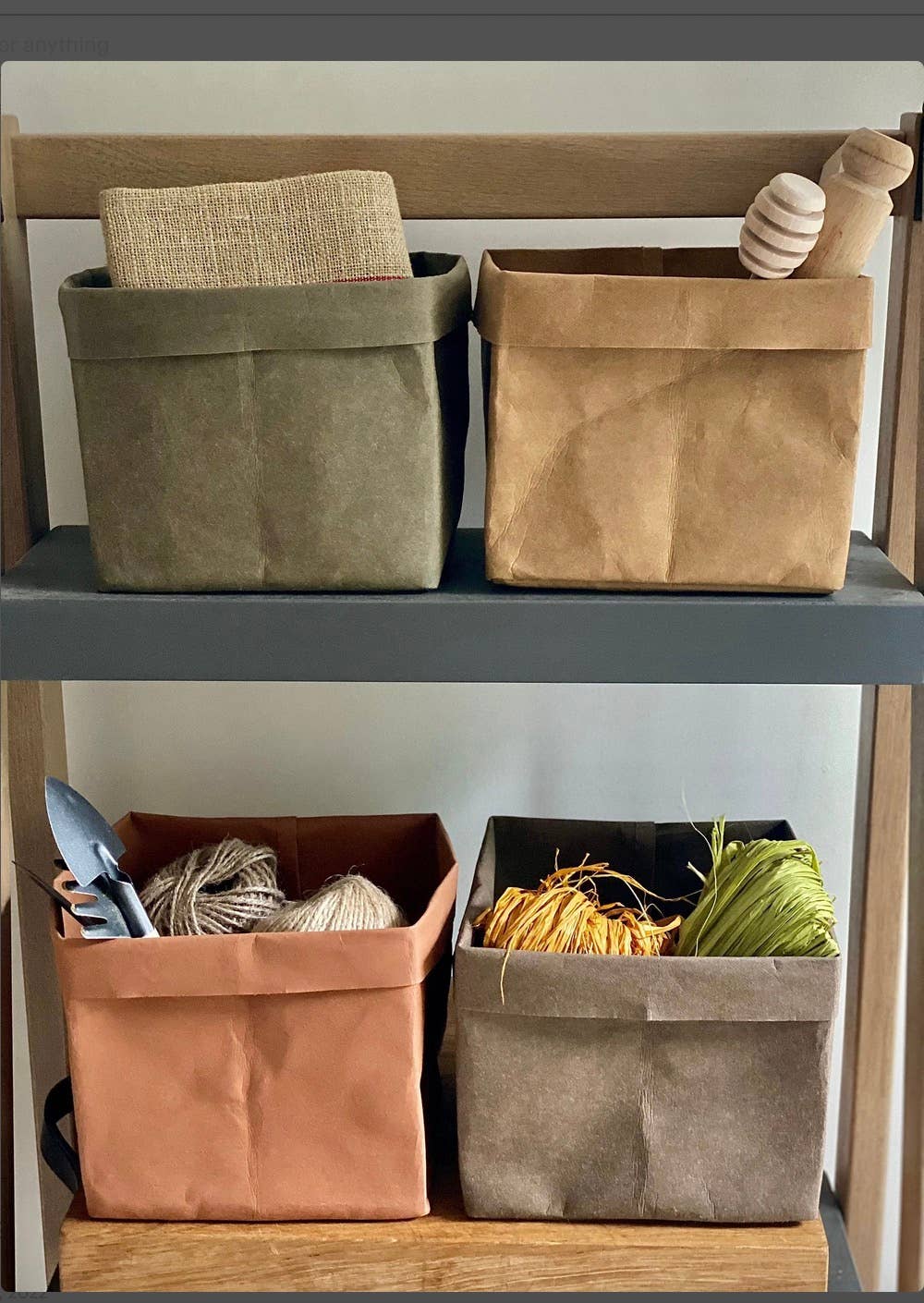 Natural kraft paper storage container - medium
