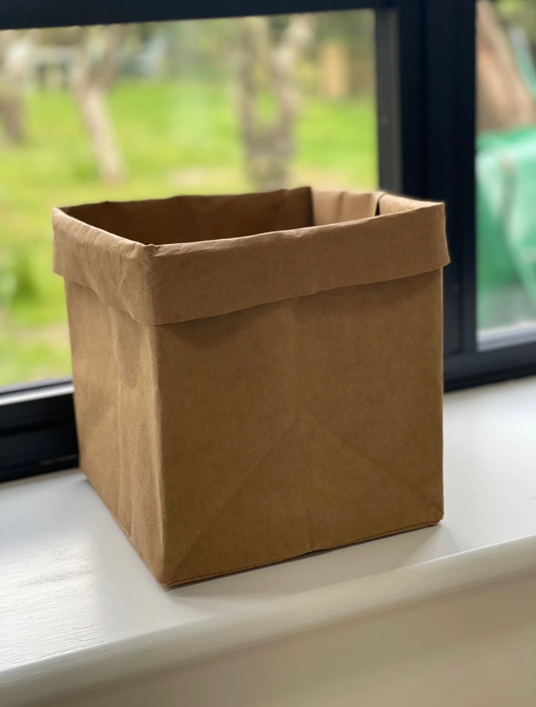 Natural kraft paper storage container - large