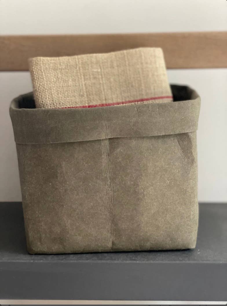 Natural kraft paper storage container - medium