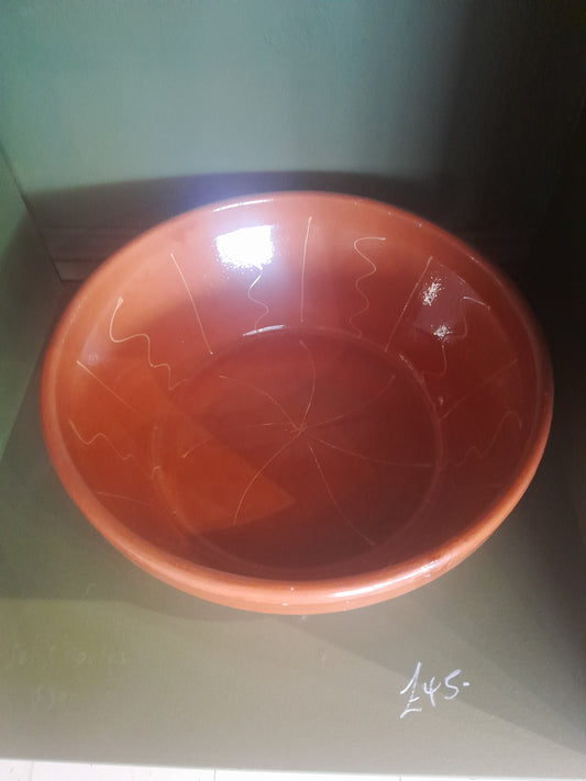 USEd 197 Terracotta Portuguese Bowl 16" diameter