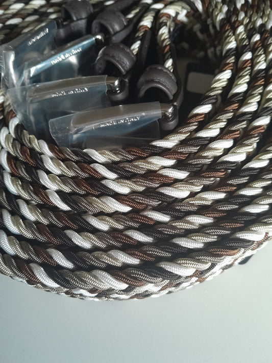 Anderson's CLASSIC MULTI COLOUR ELASTIC WOVEN BELT Brown/Tan/Sage/CREAM