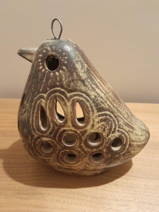 USEd 324 Mid Century Scandinavian Studio Pottery Blackbird tee light