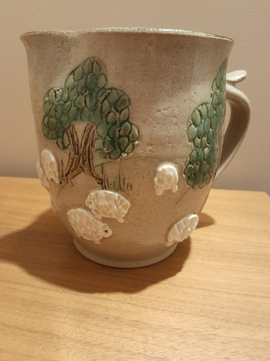 USEd 328 Vintage Studio Jug. Sheep and Trees