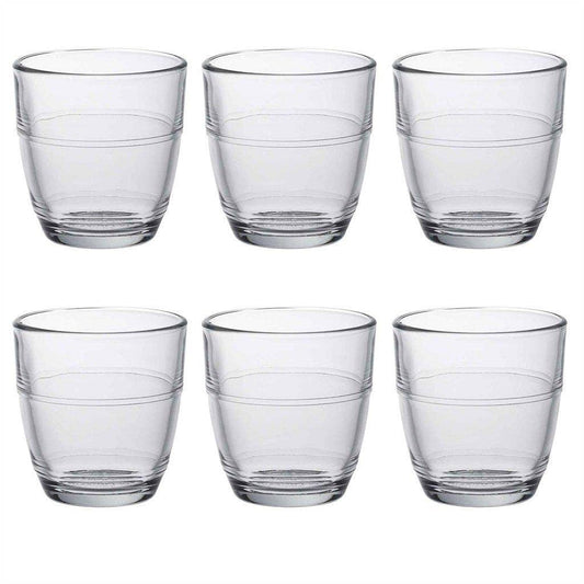 Glasses: Set of 6 Duralex Gigone Glass Drinking Tumbler - 90ml